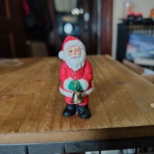 Lefton VTG  Colonial Village Santa Ringing Bell Christmas Fig#06987 Mint